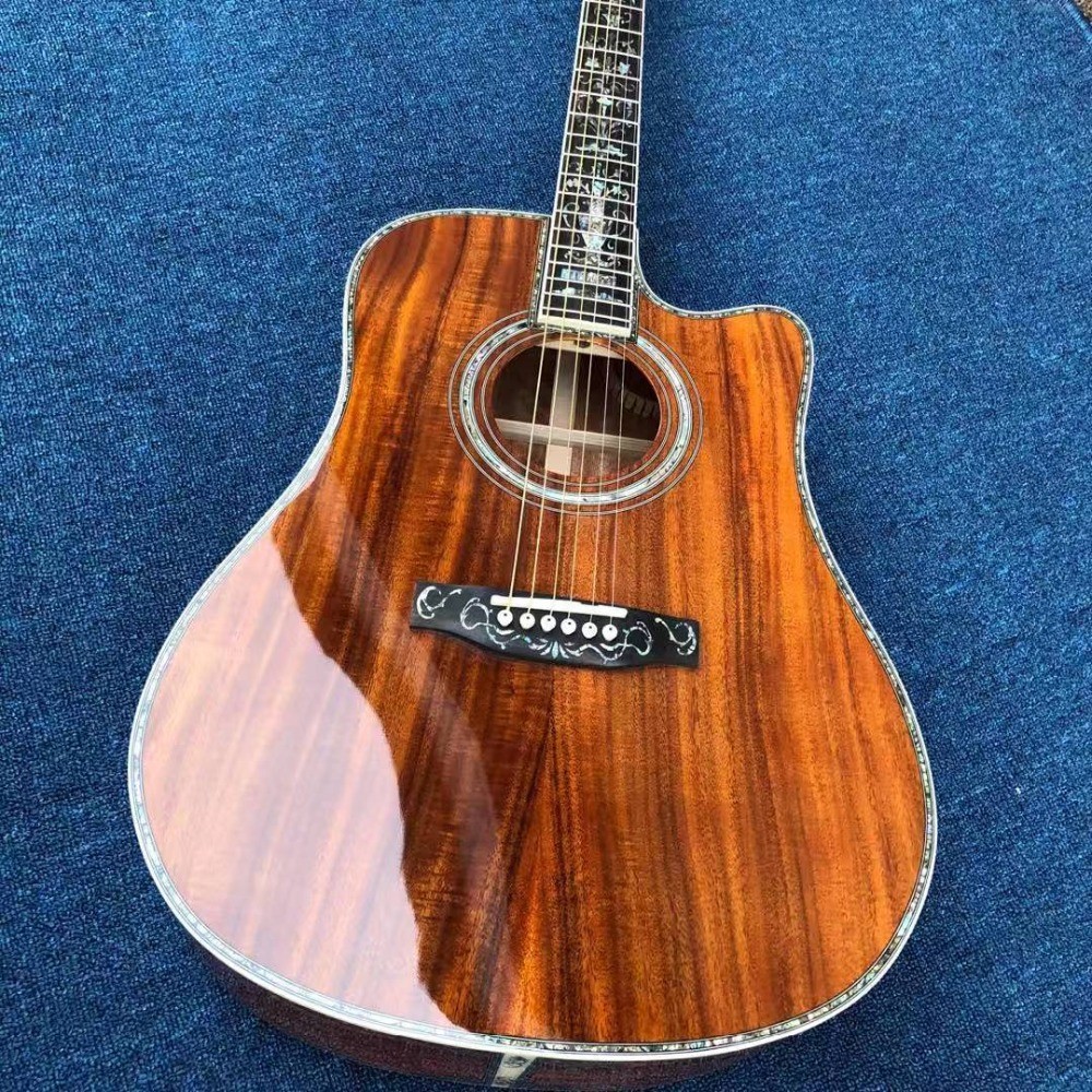 Real Abalone Inlay 41 Inch KOA Wood D45KC Classic Acoustic Guitar With Fishman 301 EQ
