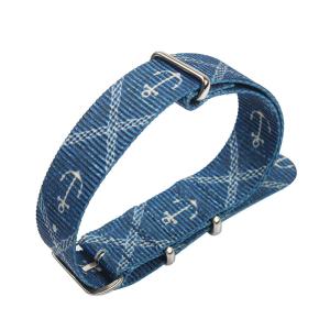 Quality ROHS Navy Blue Watch Strap , 24mm Wide Nylon Watch Bands wholesale