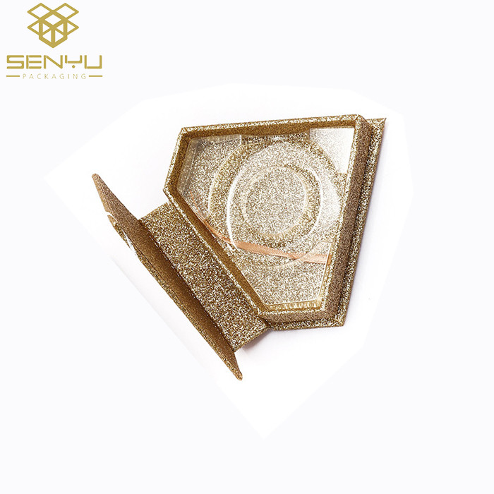 Diamond Shape False Eyelash Packaging Box Cosmetic Product Package With Blister Insert