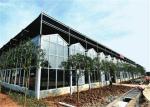 Large Size Agricultural Glass Greenhouse 3m - 6m Side Height Stable Structure