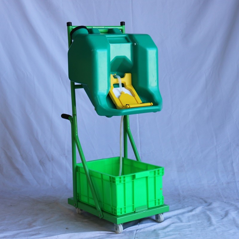 16gallon Green Trolley eyewash station emergency 60L ABS eyewash station movable Gravity Fed Eyewasher similar to HAWS