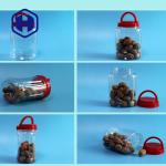 Empty Oval 30oz 900ml Leak Proof Plastic Jar For Nuts Kernels Packaging