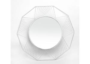 Quality Large Size Round Mirror Silver Decagonal Metal Frame Decorative Wall Mirror wholesale