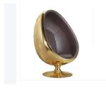 Golden Genuine Leather Vintage Aviator Egg Pod Chair