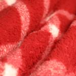 Grid Pattern Printed Red Velveteen Fabric 250gsm For Bathrobe