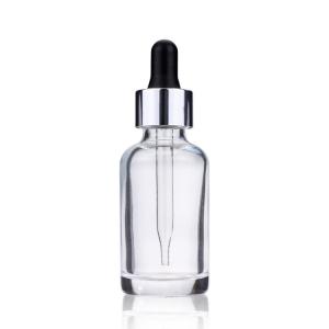 Quality Round Shape Empty Essential Oil Bottles 30ml Clear Glass Dropper Bottles wholesale