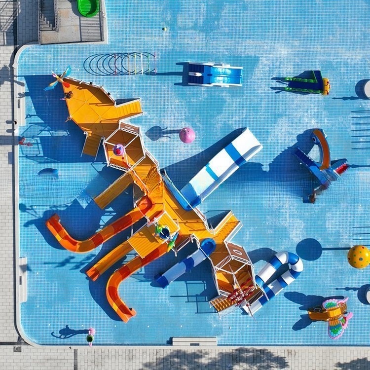 Commercial Outdoor Water Park Pirate Ship Fiberglass Water Play Equipment