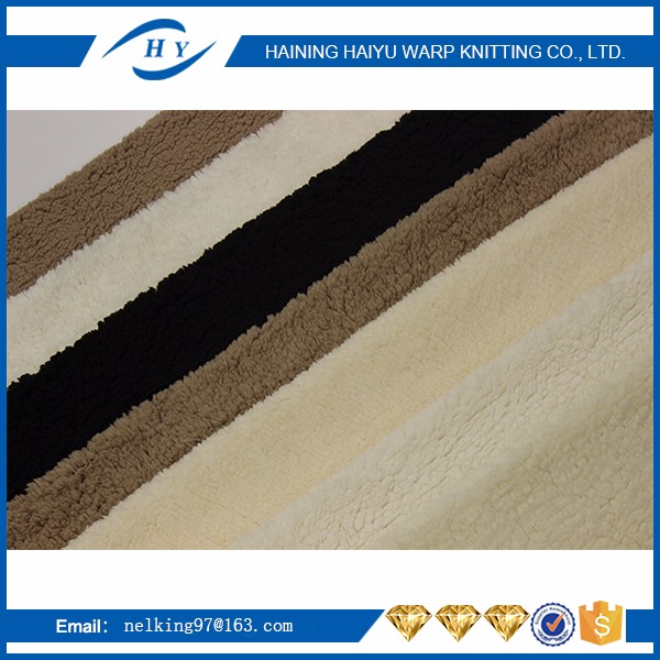Best selling polyester super soft cotton sherpa fleece faux fur fabric/sherpa lining fabric