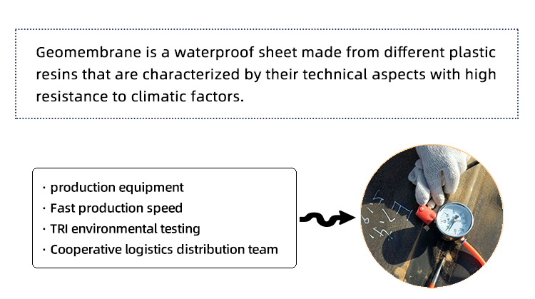High Tensile Strength 1.5mm HDPE Geomembrane Liner for Landfill Dam Fish Farm and Pond
