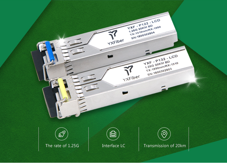 Compatible SFP 1000base GBIC 20km 1310 1550 BIDI Sfp Fiber Module