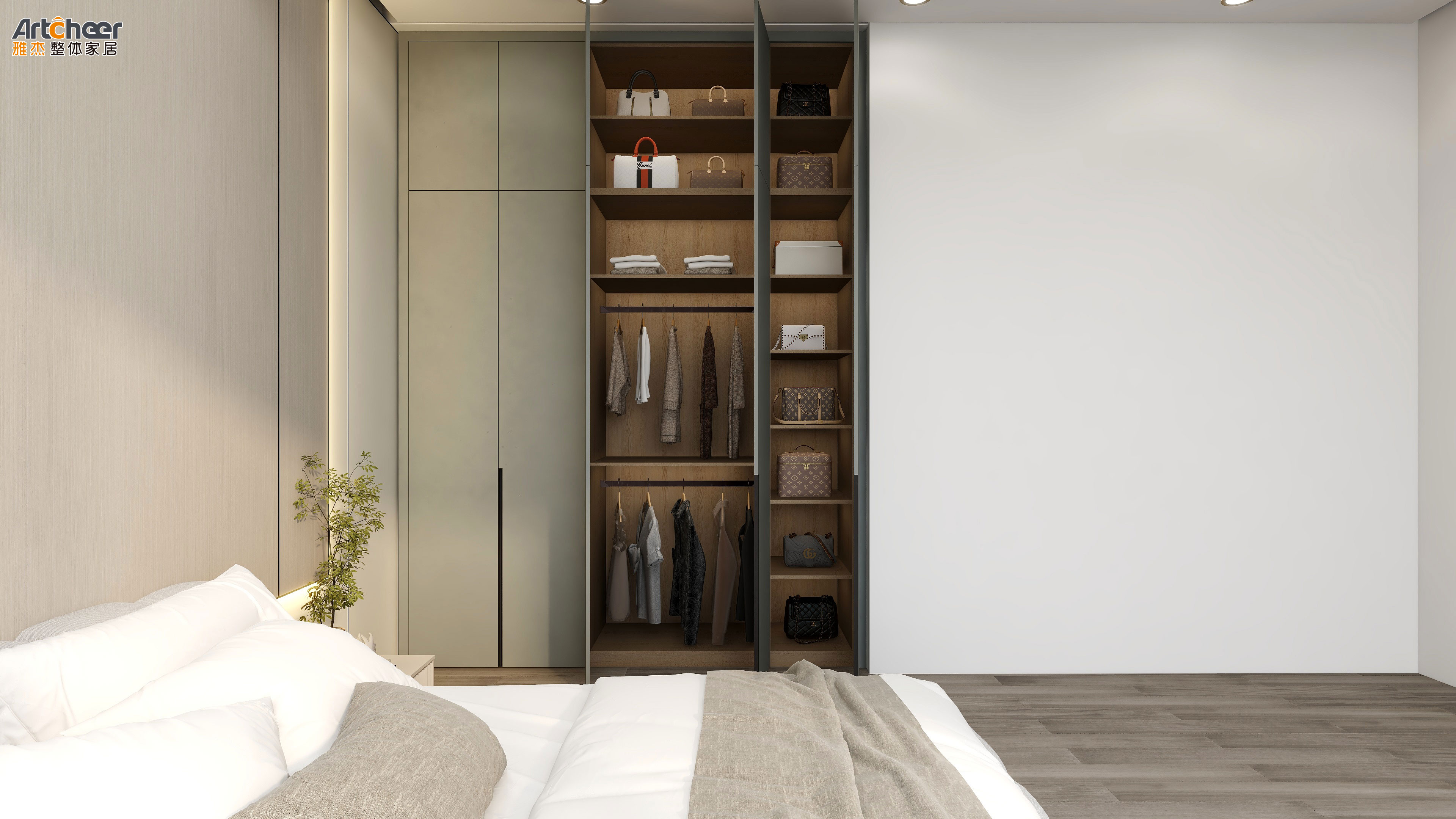 Modern Stylish Custom Wooden Wardrobe and Complete Walk in Closet Set