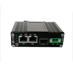 Quality 30W POE Fiber Media Converter DIN Rail / Wall Mount 2K MAC Addresses Table Size wholesale