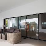 Commercial Aluminium Doors Stacking Sliding Glass Doors With Top Brand Accessory
