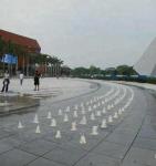 Outdoor Marble Dry Water Floor Fountains Alternate Dancing