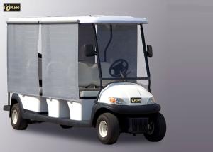 Quality Sunshade White 8 Seater Golf Cart , Trojan Battery Electric Sightseeing Car wholesale