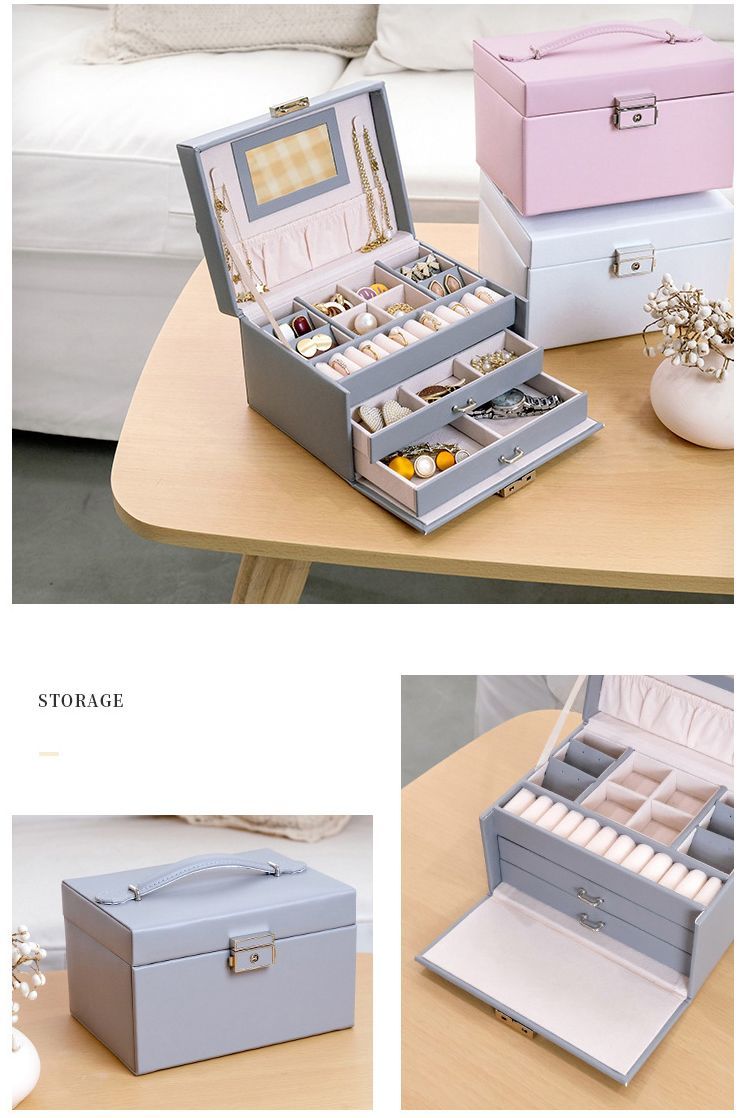 Luxury PU Leather Flannel Packaging Packing Storage Gift Box Case for Ring Earring Pendant Necklace Bracelet Bracelet Watch Cigar Perfume Jewelry Jewellery Set