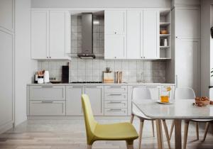 China Particle Board Soft Closing Drawers Custom Kitchen Cabinet Designs on sale