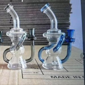 Quality 9&quot; Smoke Water Pipe Recycler Double Body 14mm Male Bowl wholesale