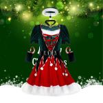 Women's Holiday Party Stage Show Dress and Cosplay Set for Christmas Performance