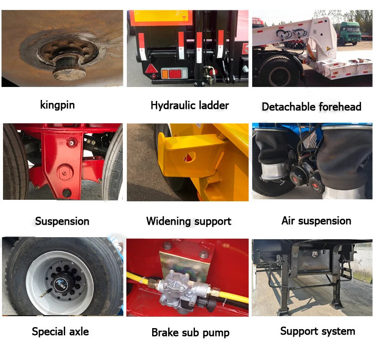 High Quality Lowbed Trailer Transport Heavy Machine Low Bed Truck Semi Trailer With Mechanical Ladder