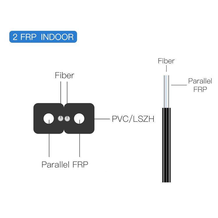 G.657A2 GJXFH Indoor FTTH Drop Cable 4 Core Single Mode Fiber Optic Cable
