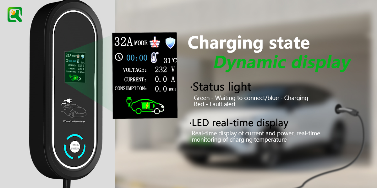 IP55 Protection Level NACS Connector 7KW Industrial Plug Fast AC Portable EV Charger for Tesla Home Charging Station Pile