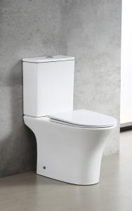 Quality Chaozhou Popular Ceramic Two PIece Toilets Rimless Flushing White Color WC wholesale