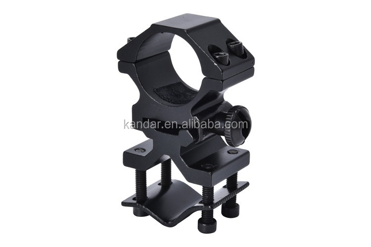 25.4mm Aluminum Alloy Detachable Dual Ring Mount for Black Flashlight and 100g Weight
