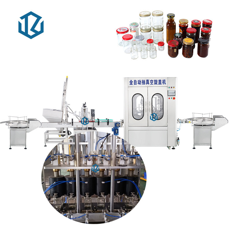 2 / 4 / 6 Heads Automatic Vacuum Capping Machine For Food Sauce Jars Glass Containers