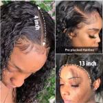 Deep Wave 13x4 13x6 HD Lace Front Human Hair Wig Brazilian Curly Preplucked Wig