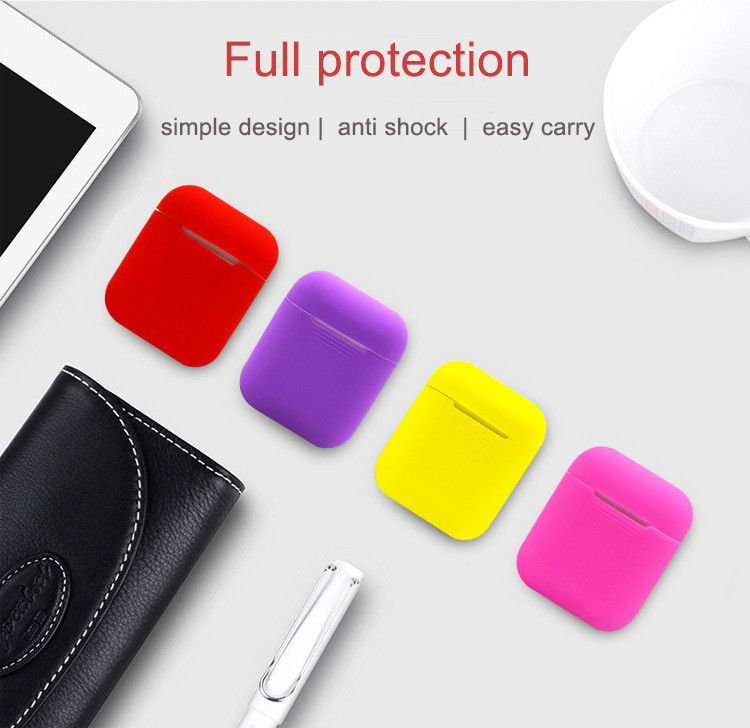 Silicone Protective Shockproof Wireless Charging Earbuds Case Cover Skin Compatible for Apple AirPods 1 & 2
