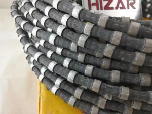 China OEM Rubber Connection 11.5mm  Diamond Wire Saws 40pcs/M Bead Quarry Concrete Rope Saw on sale
