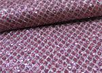 Soft Handfeeling Glitter Mesh Fabric Design Pu Synthetic Leather For Shoe
