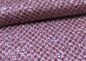 Quality Soft Handfeeling Glitter Mesh Fabric Design Pu Synthetic Leather For Shoe wholesale