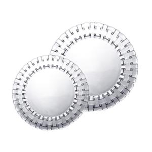 Quality Factory Direct China Manufacturer Classic Woven Collection Clear Plate Set with 2 Sizes wholesale
