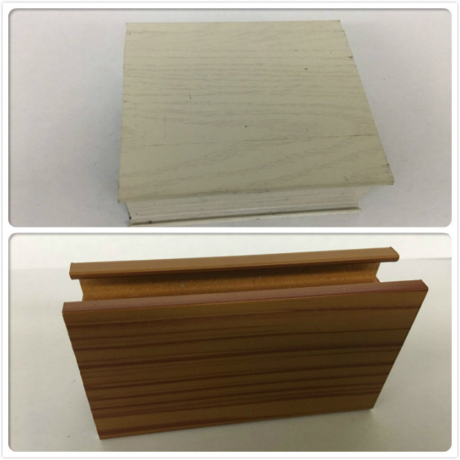 Customized Length Aluminium Extrusion Profiles Imitation Wood Grain Transfer Printing