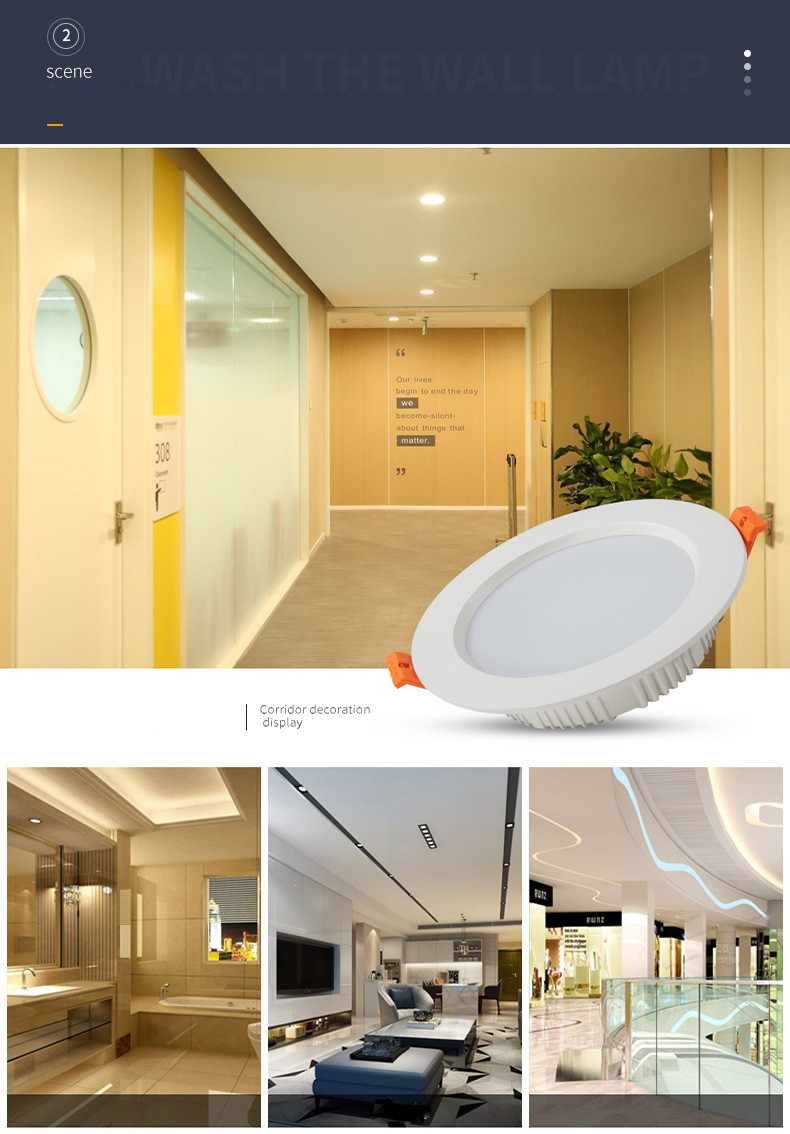 Ceiling Recessed IP44 Slim LED Panel Lights Residential