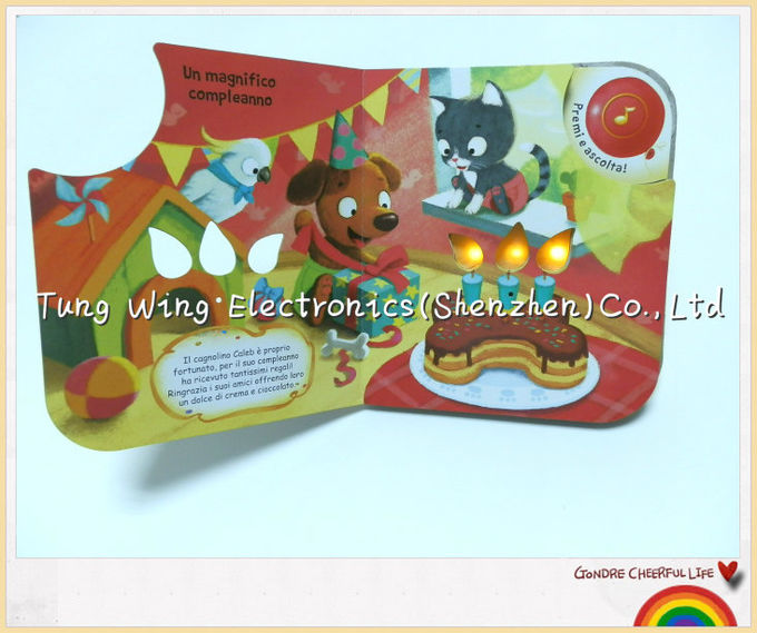 ABS material Twinkling Lights Flashing Baby Sound Books Module With Funny Birthday Songs.