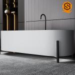 Residencial bathroom furniture artificial stone durable bathtub with four legs