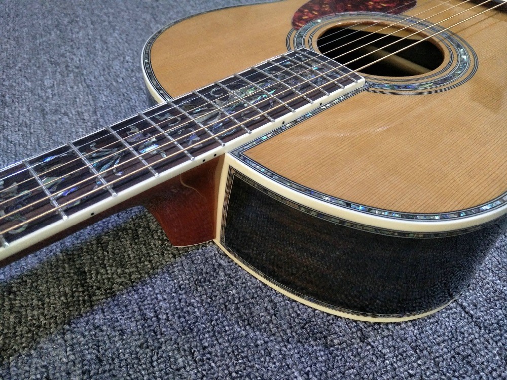 39 inches ooo45s Acoustic Guitar Top AAA Solid Red Cedar Abalone Binding Body With Fishman Pickups Rosewood fingerboard