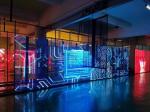 Indoor Transparent 500x1000mm wifi retail glass window P7.81 transparent glass