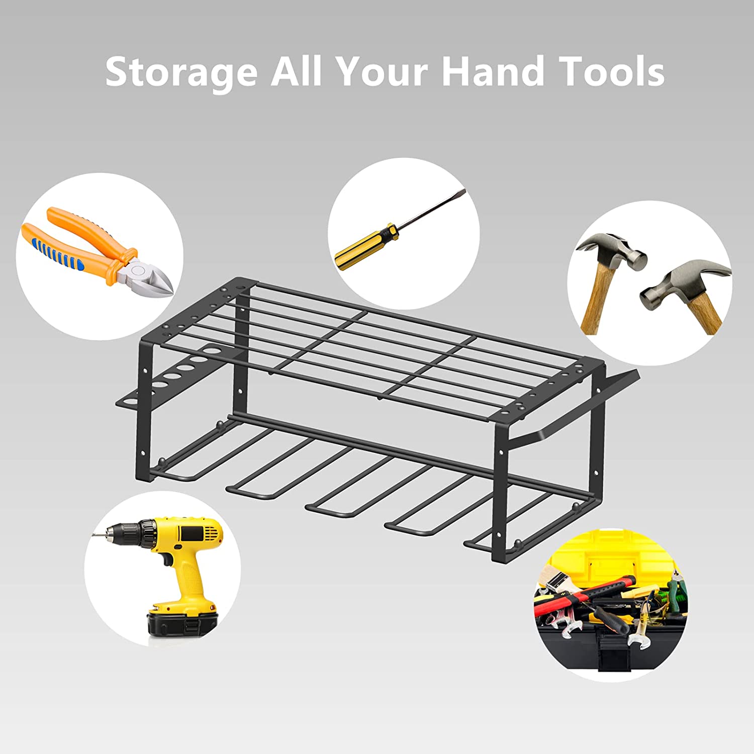 Standard 3-Layer Wall Mounted Power Tool Organizer 43*19*10cm Tool Storage Holder