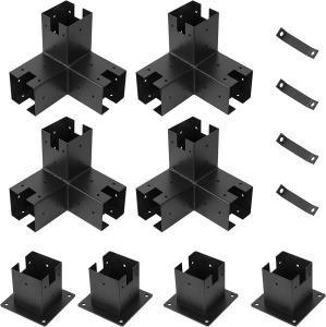 Quality Pergola Brackets 3-Way Corner Brackets Durable Steel Pergola Kit Base Brackets wholesale
