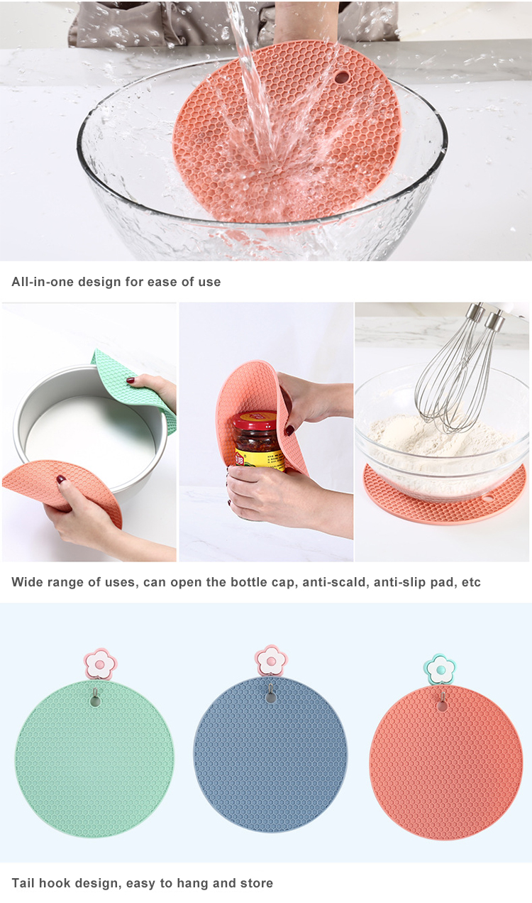Reusable Anti Skid Round Silicone Glass Cup Coaster