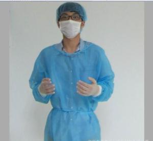 Quality Polyester Polyethylene Plain White Hospital Poly Coated Isolation Gown wholesale