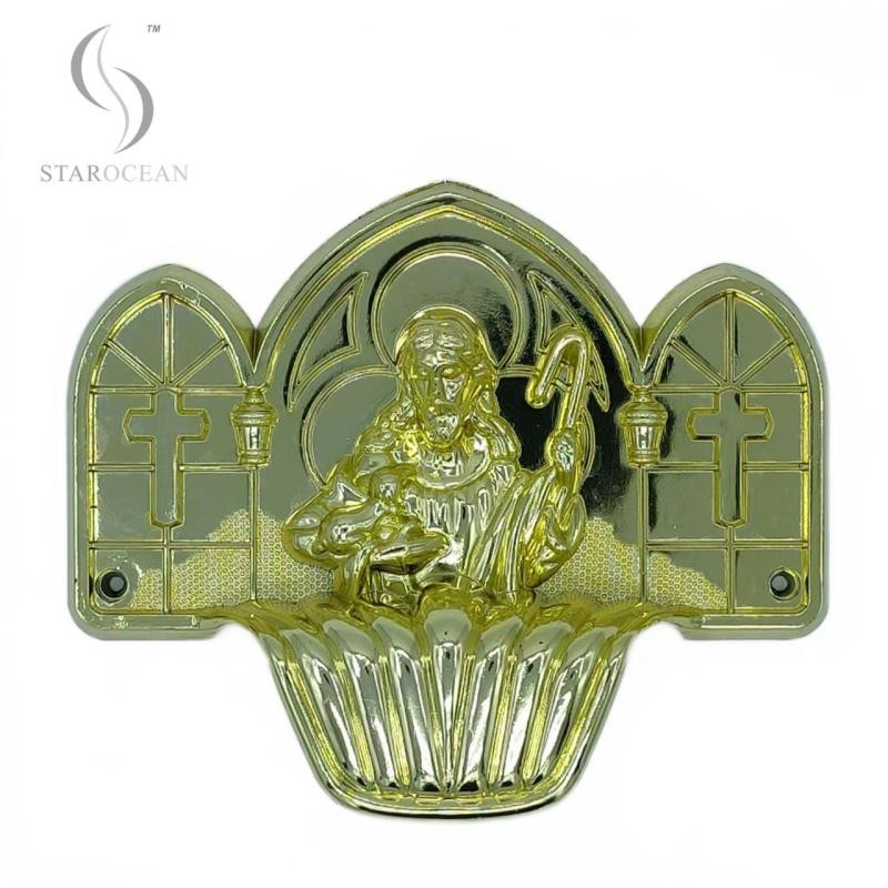 Luxury Design Coffin Decoration Non Toxic Materials With Steel Bar Handle 22#