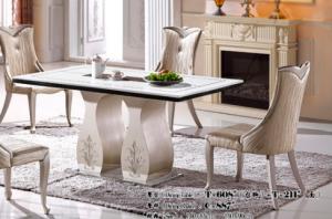 Quality 6 person rectangular hotel marble table dining room furniture wholesale