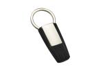 ABS Plastic Pull Apart Key Holder Trapezoid Metal Logo Keychain Silver