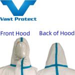 Breathable Disposable White Blue Strip Micro Film Suit Without Boots-Cover for