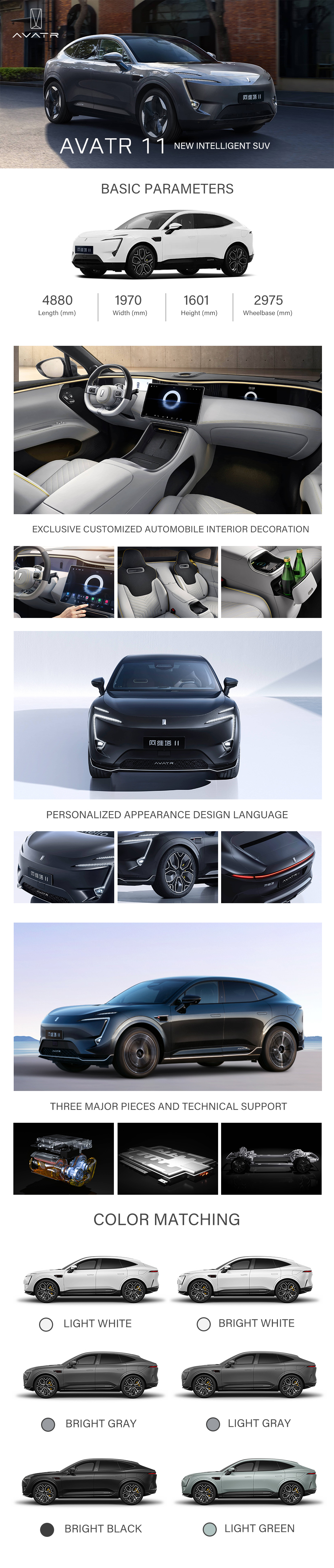 4-door-5-seater SUV Avatr11 Energy Vehicle 0km Used Electric Auto Luxury Mini Car for Adults at Low Speed and Sale